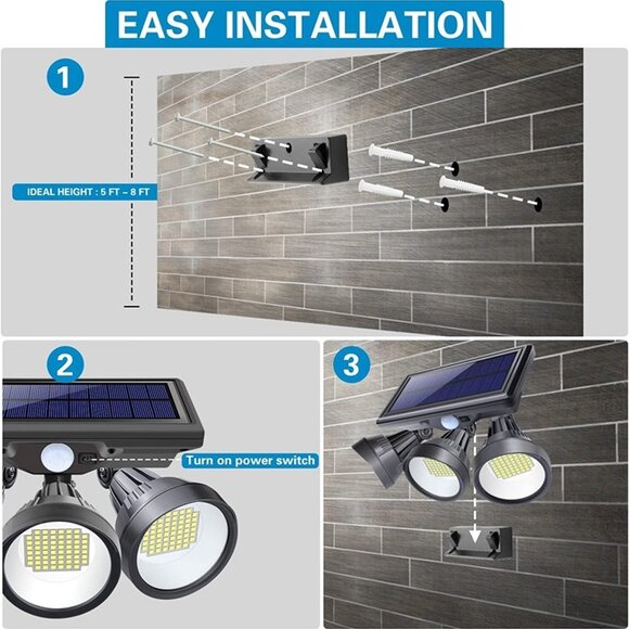 NEW Solar Outdoor Lights, Kasonic ML5000 Motion Sensor Security LED High - Picture 7 of 8